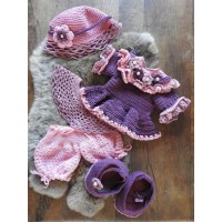Funny Bunny XXL kledingset Fleury bordeaux - rose